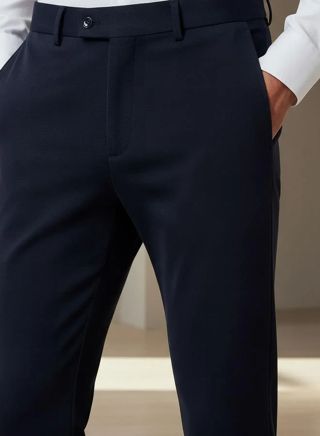Splash FAV NAVY Slim Fit Flexi Waist Trousers for Men | Best Price UAE