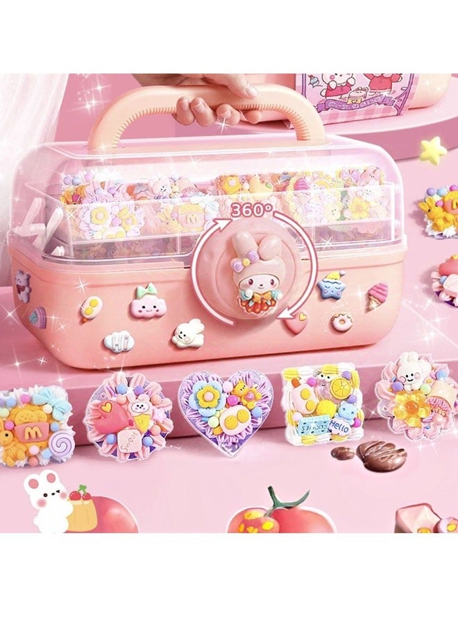 Bukela 279-piece Diy Cream Glue Cuckoo Card Set, A Complete Set Of Stationery Notebook Stickers, Diy Quicksand Cuckoo Sticker Material Package With Cartoon Stickers, Accessories, Keychain and Storage Box, Suitable for Gift Giving - Image 4