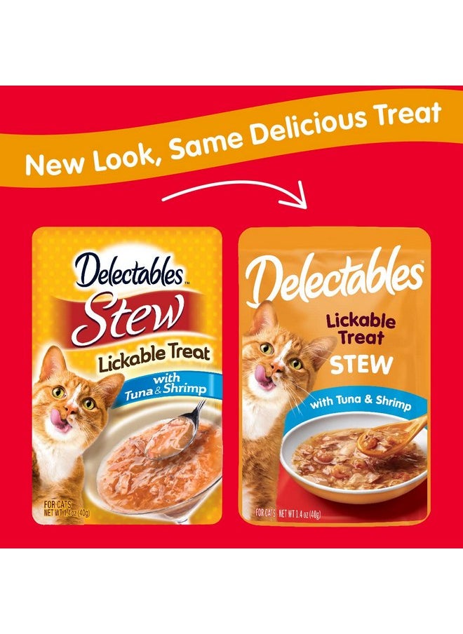 هارتز حلوى القطط الرطبة القابلة لللعق من Hartz Delectables Stew للقطط البالغة والمسنة، سمك التونة والروبيان، 12 قطعة، 1.4 أونصة (عبوة من 12 قطعة)  - Image 2