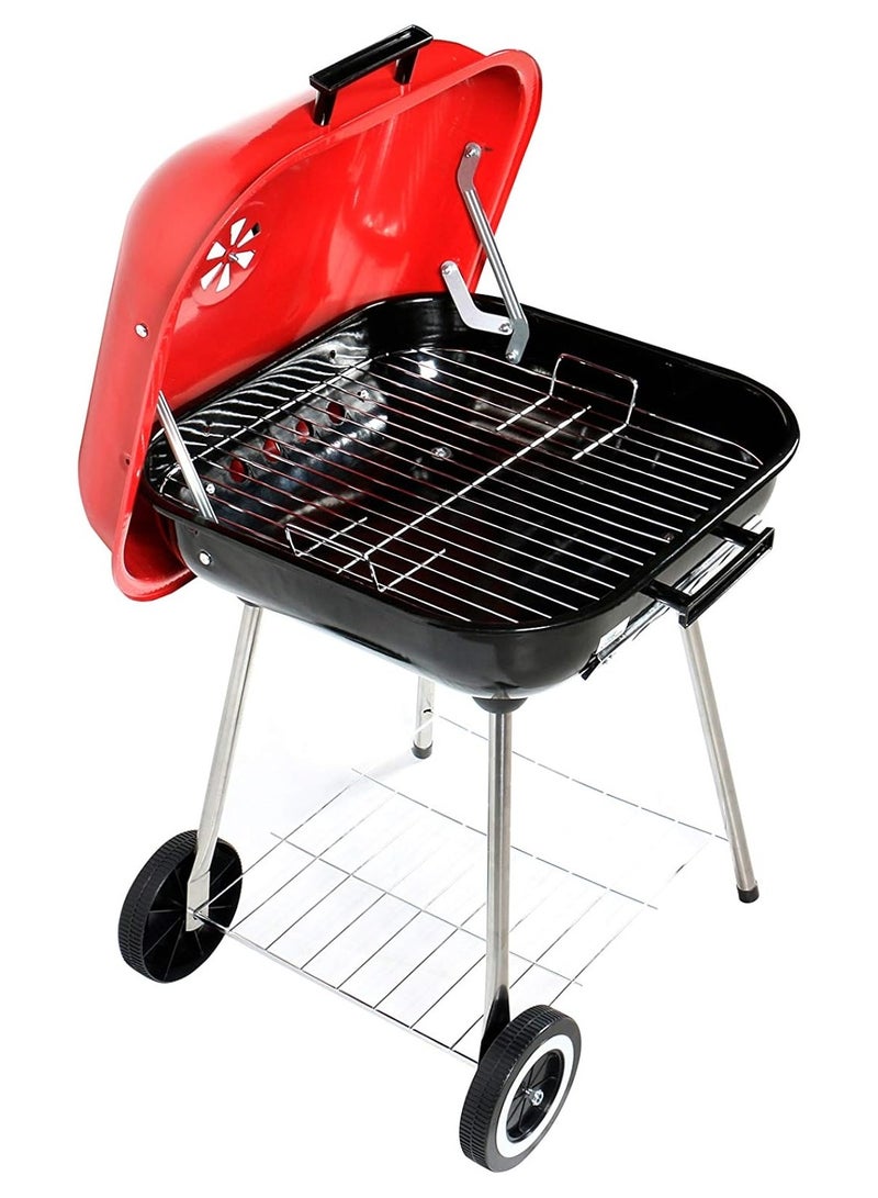 إسكدنيا شواية فحم محمولة من الصلب 18 بوصة مع تحكم في الحرارة للباحات والنزهات والمناسبات - Image 2