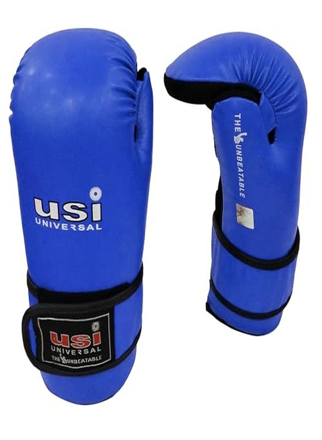 USI UNIVERSAL قفازات يو إس آي يونيفرسال 770KB للكيك بوكسينغ، قفازات قتالية شبه احتكاكية (أزرق، صغير) - Image 2