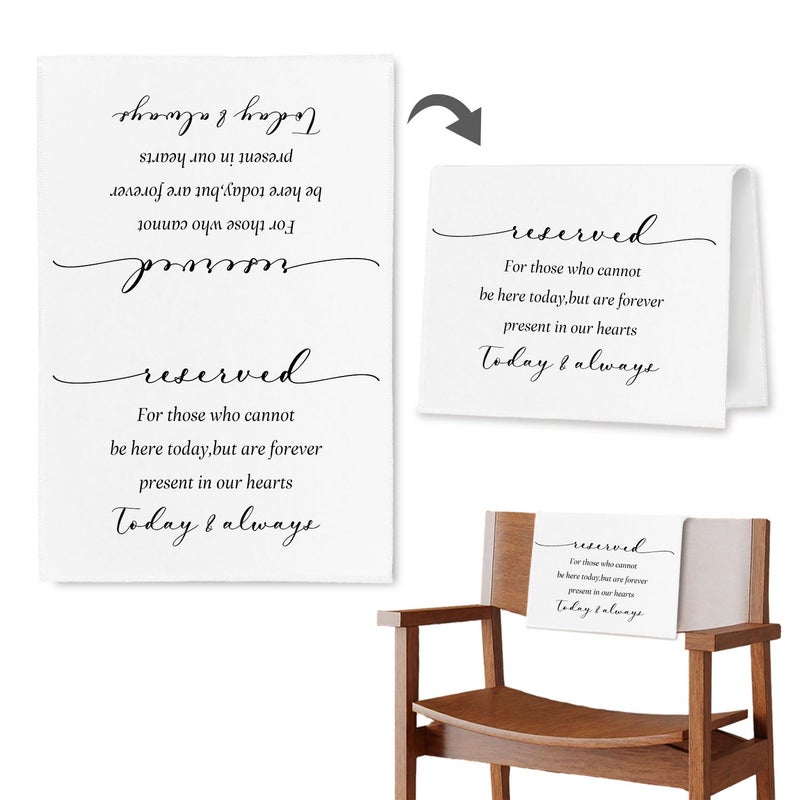 ChissNook In Loving Memory Wedding Sign, Reserved Memorial Signs Pew Cloths Seating Placeholder for Chairs, Wedding Decorations for Reception Celebrations Event (today & always, 1 Pc) - Image 1