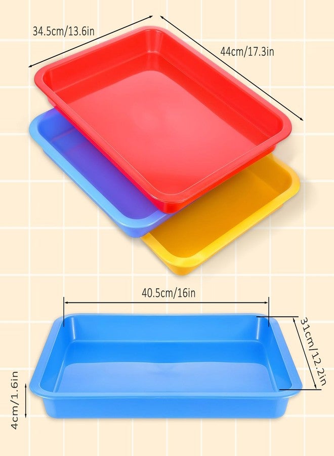 simarro 3 Pcs Low Entry Litter Box, 17.3 x 13.6 x 1.6 Inch Small Litter Box for Kittens Bunny Waterproof Portable Red Blue Yellow Travel Toilet for Small Pet Easy to Clean - Image 2
