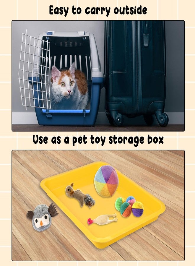simarro 3 Pcs Low Entry Litter Box, 17.3 x 13.6 x 1.6 Inch Small Litter Box for Kittens Bunny Waterproof Portable Red Blue Yellow Travel Toilet for Small Pet Easy to Clean - Image 5