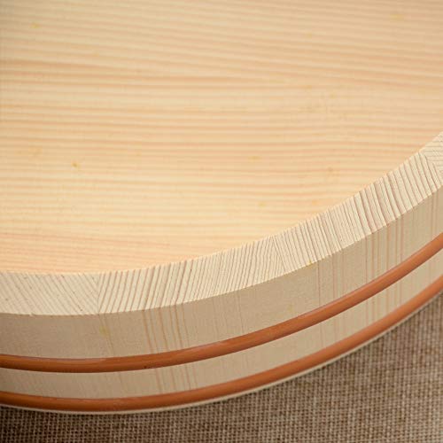 Kichgather 14.2 Inch Wooden Sushi Rice Bowl Hangiri Sushi Oke Rice Mixing Tub - Image 4