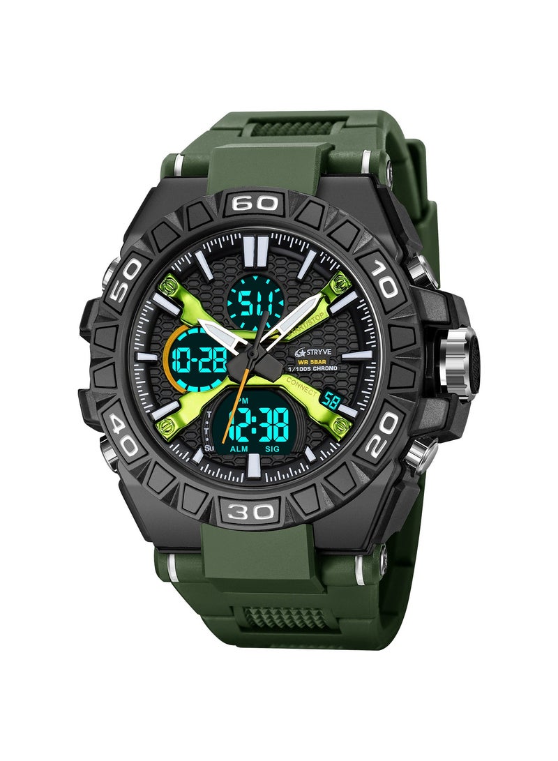 STRYVE Young Men's Stylish Sporty Style with Colorful Luminous Digital Waterproof Multifunctional Watch - Image 1
