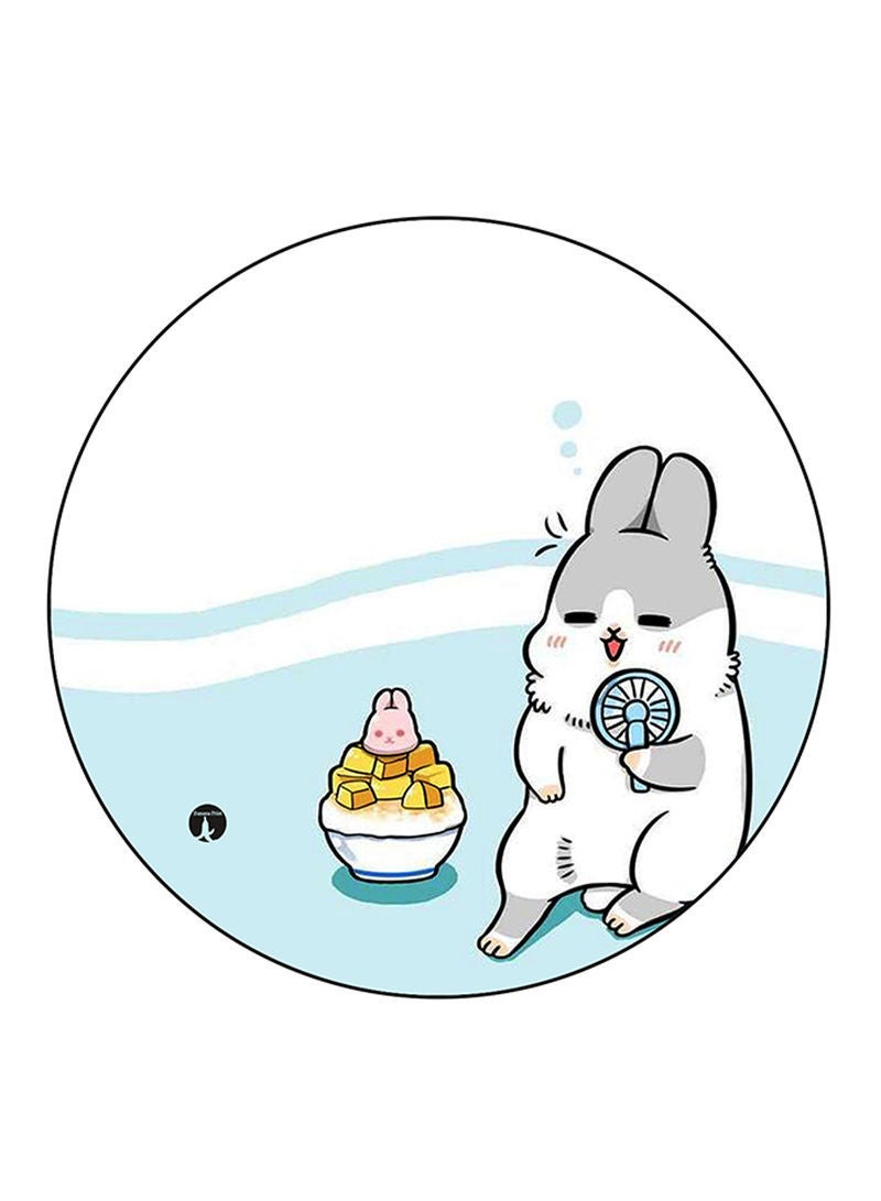 RKN Rabbits Printed Mouse Pad  Round  Multicolour