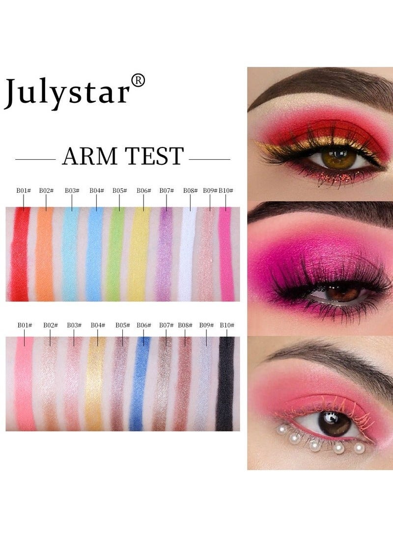 Julystar قلم ظلال عيون غير لامع بلون الرمادي - مقاوم للماء، قلم ظلال عيون أحادي اللون لآثار مكياج عيون طبيعية ومعدنية تدوم طويلاً B10 - Image 4