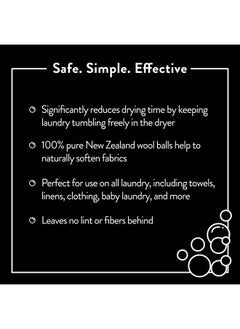MOLLY'S SUDS Wool Dryer Balls | XL, Premium Organic Fabric Softener, Hypoallergenic, Hand-Felted, Reusable, Reduce Drying Time | Black, Set of 6  - Image 3
