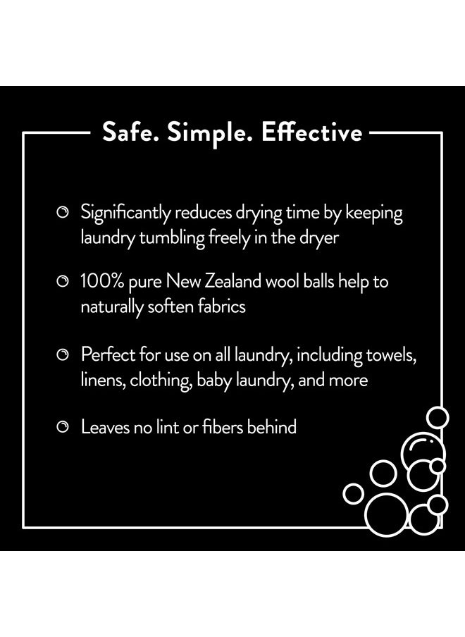 MOLLY'S SUDS - Wool Dryer Balls | XL, Premium Organic Fabric Softener, Hypoallergenic, Hand-Felted, Reusable, Reduce Drying Time | Black, Set of 6 - Image 1