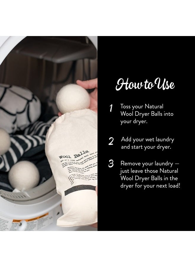 MOLLY'S SUDS - Wool Dryer Balls | XL, Premium Organic Fabric Softener, Hypoallergenic, Hand-Felted, Reusable, Reduce Drying Time | Black, Set of 6 - Image 1