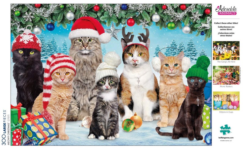 Buffalo Games - Meowy Christmas - 300 Piece Jigsaw Puzzle for Adults -Challenging Puzzle Perfect for Game Nights - Finished Size is 21.25 x 15.00 - Image 4