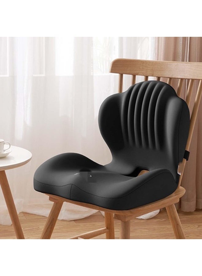 اكسيسن وسادة دعم أسفل الظهر، كرسي مكتب مريح من الإسفنج المرن ووسادة مقعد سيارة لتخفيف آلام الظهر، وسادة مريحة لتقليل الضغط (رمادي) - Image 4