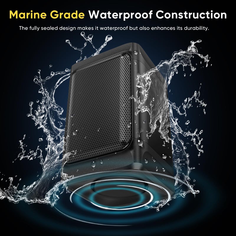 Saiyin Outdoor Indoor Speakers, Marine Grade Mount Speakers, Surround Sound Speakers with Wall Mount Brackets for Boat, Patio, Garage, Home Surround System, One Pair - Image 3