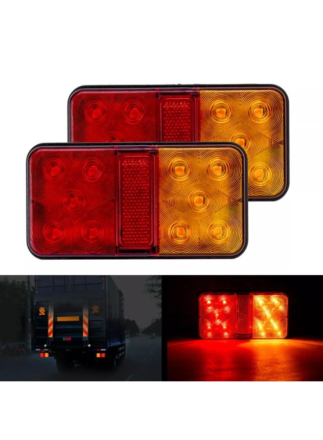 2PCS أضواء الذيل الخلفية أضواء المقطورة العالمية 10Leds إيقاف ضوء الفرامل تحول إشارة مؤشر المصباح لقافلة فان قارب كامبر شاحنة شاحنة جرار RV مؤشر جانبي علامة ضوء - Image 1