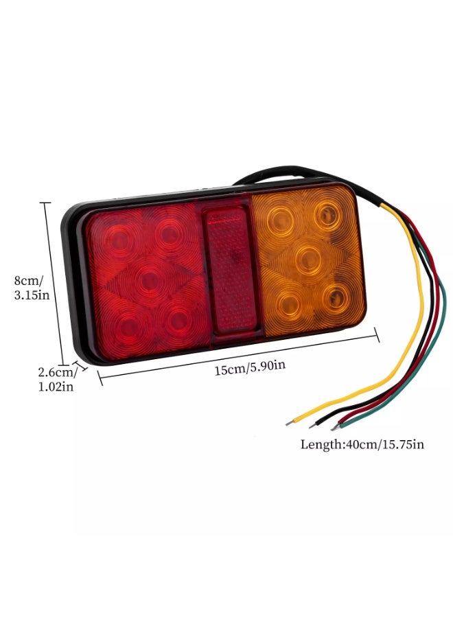 2PCS أضواء الذيل الخلفية أضواء المقطورة العالمية 10Leds إيقاف ضوء الفرامل تحول إشارة مؤشر المصباح لقافلة فان قارب كامبر شاحنة شاحنة جرار RV مؤشر جانبي علامة ضوء - Image 3