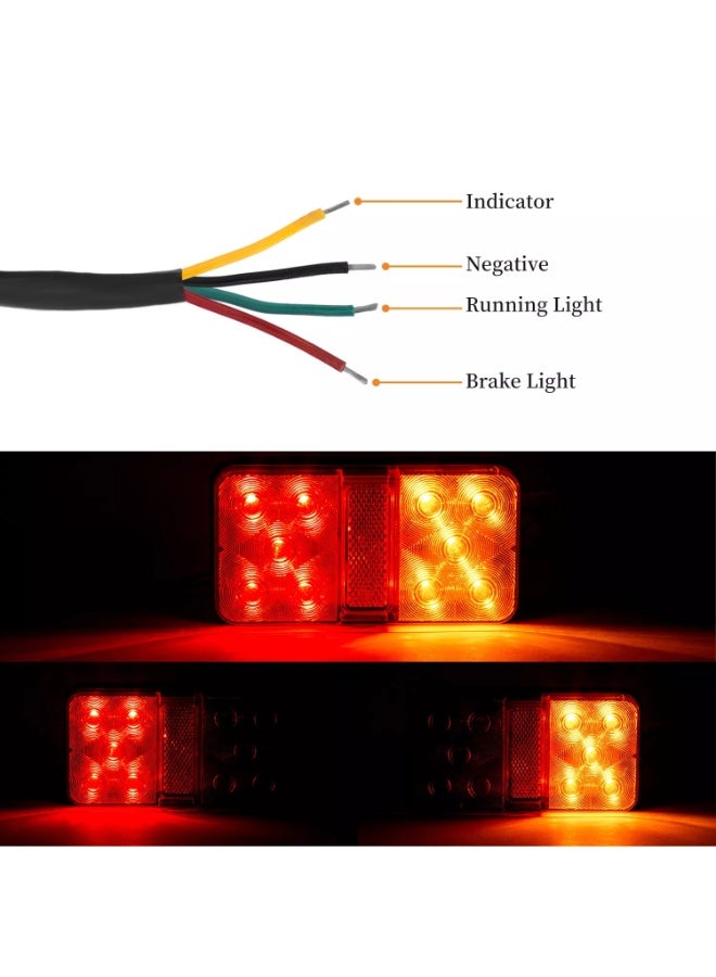 2PCS أضواء الذيل الخلفية أضواء المقطورة العالمية 10Leds إيقاف ضوء الفرامل تحول إشارة مؤشر المصباح لقافلة فان قارب كامبر شاحنة شاحنة جرار RV مؤشر جانبي علامة ضوء - Image 4