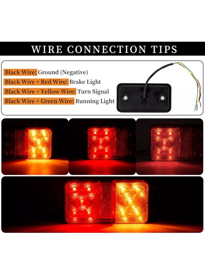 2PCS أضواء الذيل الخلفية أضواء المقطورة العالمية 10Leds إيقاف ضوء الفرامل تحول إشارة مؤشر المصباح لقافلة فان قارب كامبر شاحنة شاحنة جرار RV مؤشر جانبي علامة ضوء - Image 2