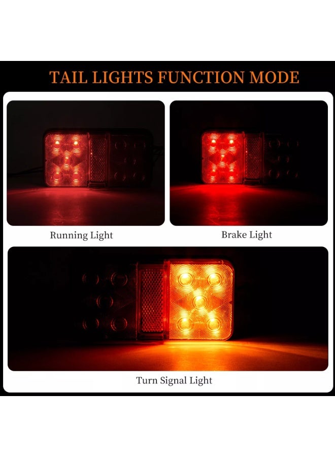 2PCS أضواء الذيل الخلفية أضواء المقطورة العالمية 10Leds إيقاف ضوء الفرامل تحول إشارة مؤشر المصباح لقافلة فان قارب كامبر شاحنة شاحنة جرار RV مؤشر جانبي علامة ضوء - Image 5