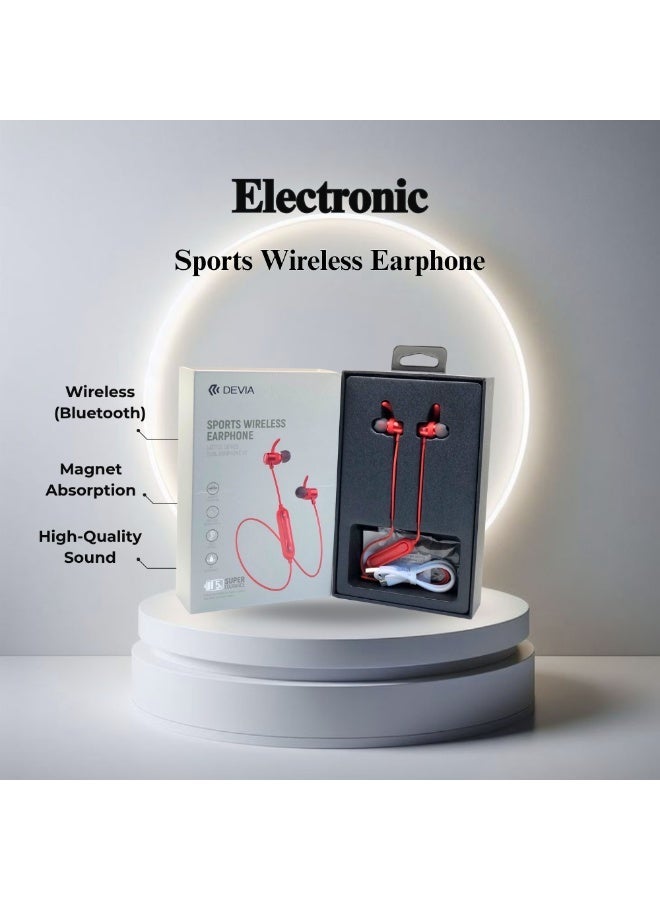 devia Sports Wireless Earphones 5.0 Neckband Headset | In-Ear Gaming Earbuds with HiFi Stereo Sound, Magnet Absorption, 100H Standby, and Waterproof Shark Fin Design - Image 1