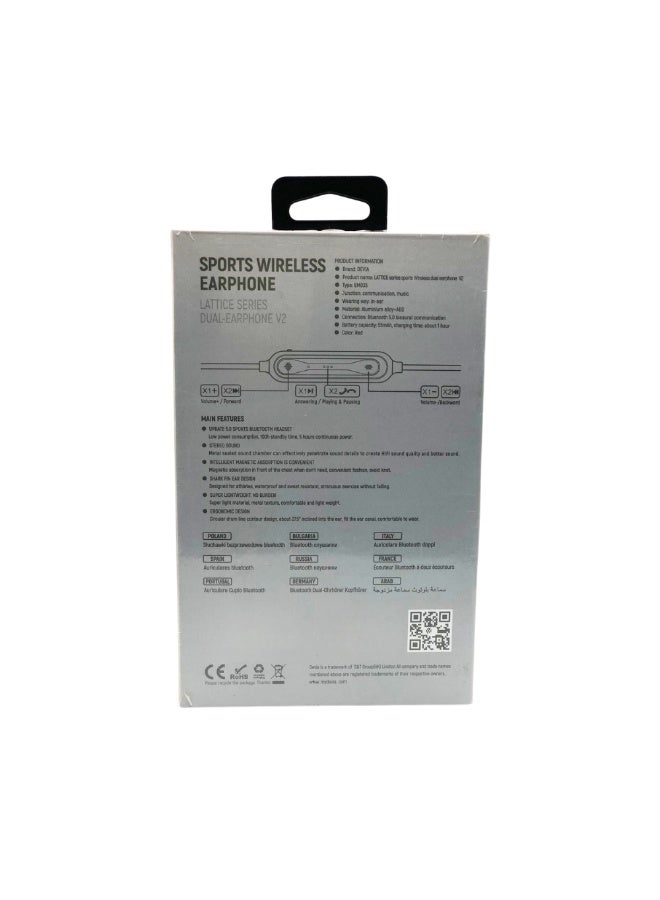 devia Sports Wireless Earphones 5.0 Neckband Headset | In-Ear Gaming Earbuds with HiFi Stereo Sound, Magnet Absorption, 100H Standby, and Waterproof Shark Fin Design - Image 4