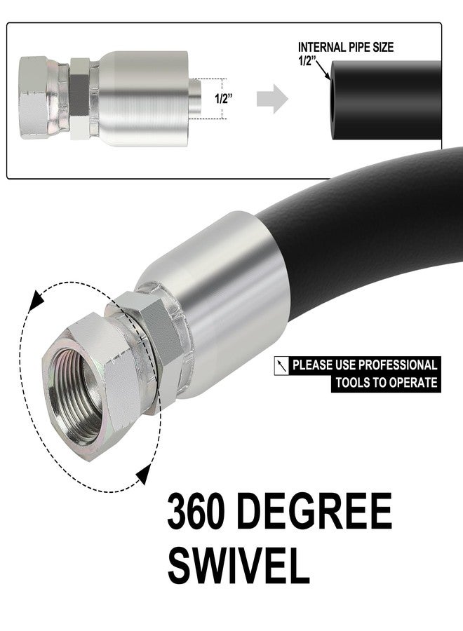 ANCIMOON 1/2’’ ID Hose x 1/2’’ JIC 37 Degree Flare Swivel Hydraulic Hose Fittings End, 10PCS Set for Single Wire Hydraulic Hose - Image 4