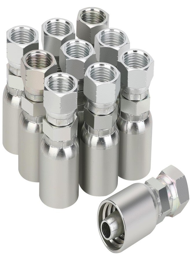 ANCIMOON 1/2’’ ID Hose x 1/2’’ JIC 37 Degree Flare Swivel Hydraulic Hose Fittings End, 10PCS Set for Single Wire Hydraulic Hose - Image 1