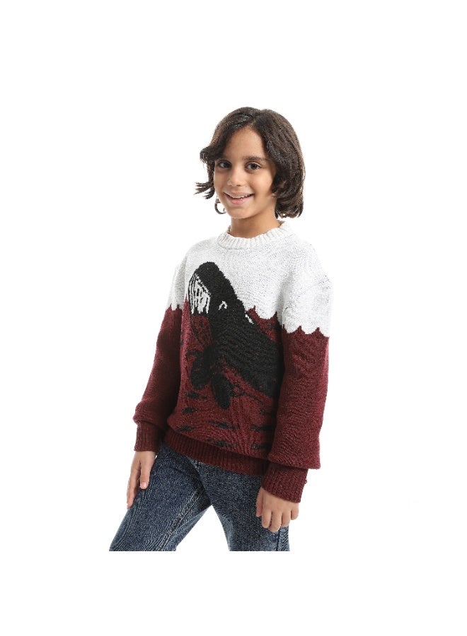 سيزار بلوفر صوف اولادي بتصميم صورة دولفين - Image 2