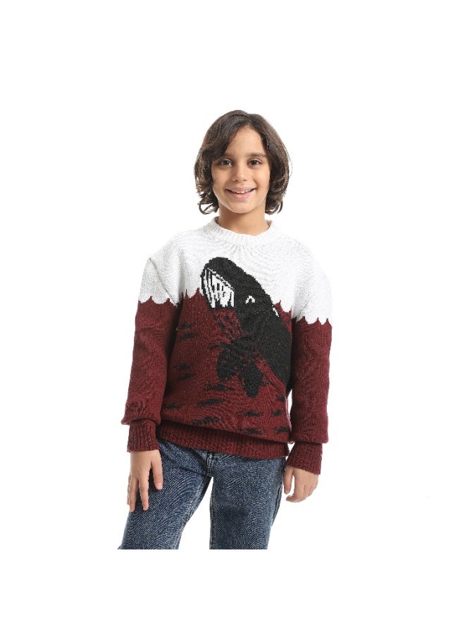 سيزار بلوفر صوف اولادي بتصميم صورة دولفين - Image 5