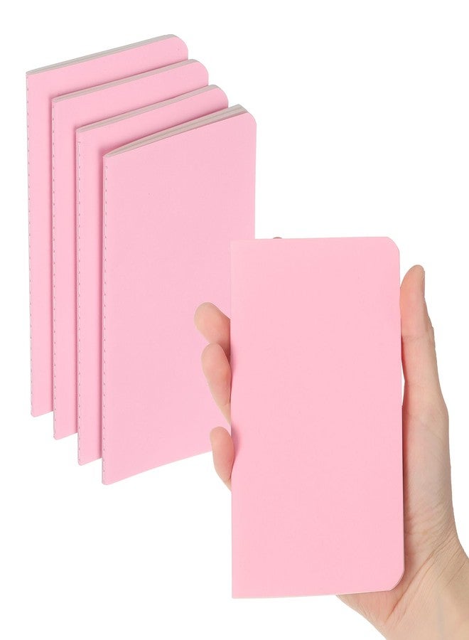 PATIKIL 4 Pack A6 Notebook, A6 Journal Mini Notebook Pocket Kraft Memo Notepads Lined Sketchbook Small 3.5x5.5 Inch 30 Sheets for Men Women Office Supplies Purse Travelers, Pink - Image 1