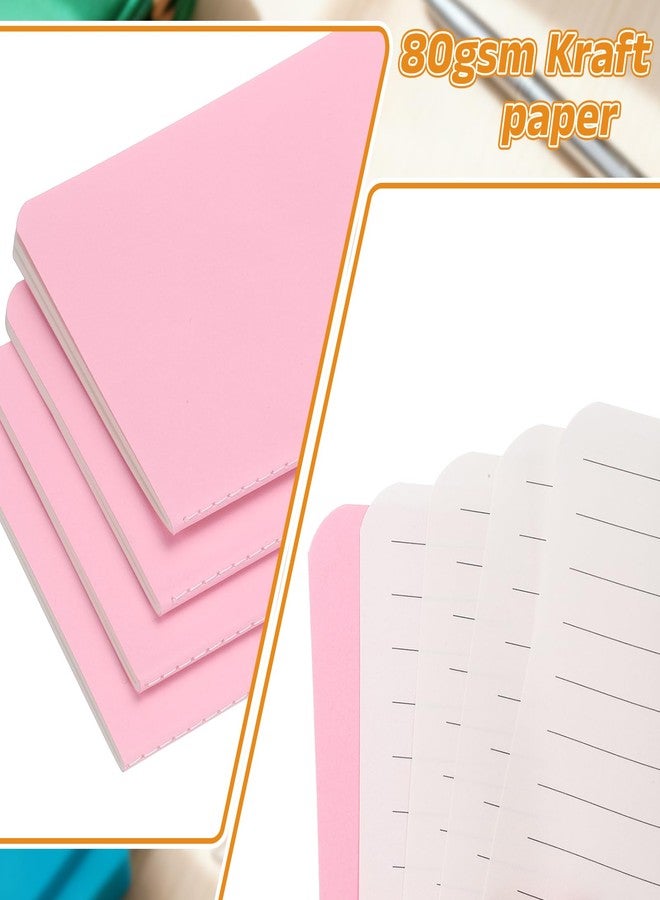 PATIKIL 4 Pack A6 Notebook, A6 Journal Mini Notebook Pocket Kraft Memo Notepads Lined Sketchbook Small 3.5x5.5 Inch 30 Sheets for Men Women Office Supplies Purse Travelers, Pink - Image 4