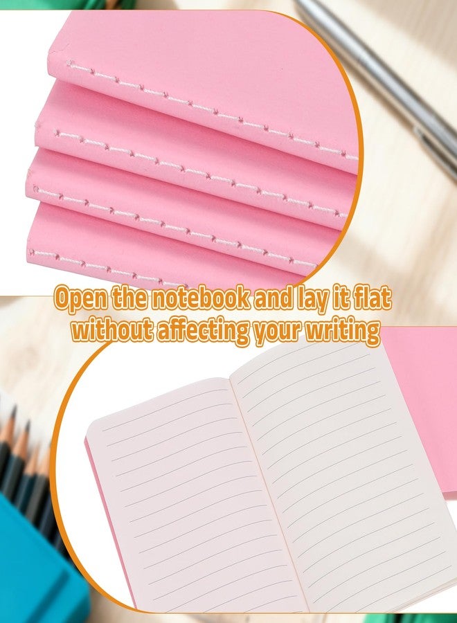 PATIKIL 4 Pack A6 Notebook, A6 Journal Mini Notebook Pocket Kraft Memo Notepads Lined Sketchbook Small 3.5x5.5 Inch 30 Sheets for Men Women Office Supplies Purse Travelers, Pink - Image 3