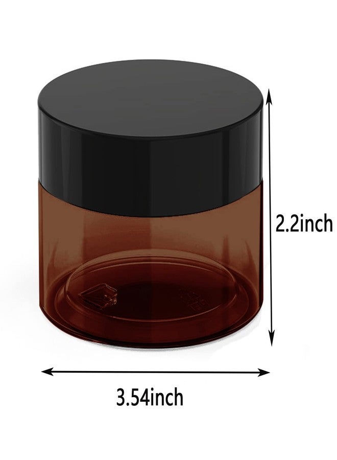 BallHull 8 oz Amber Plastic Cosmetic Jars Leak Proof Container with Black Lid for Cream, Lotion, Powder, ointment, Beauty Products etc, 6 Pcs. - Image 2
