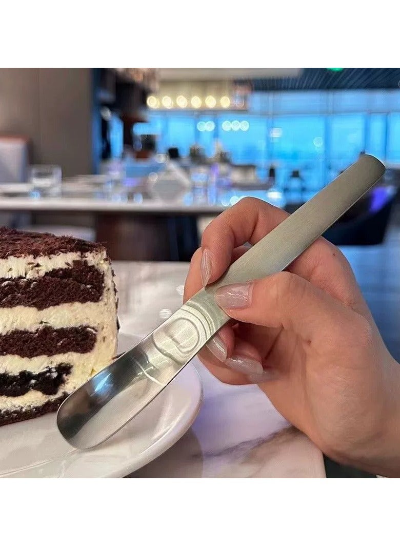 Stainless Steel Dessert Spoon Cake Spoon Cheese Spoon Yogurt Coffee Spoon Sliver 178mm - Image 3