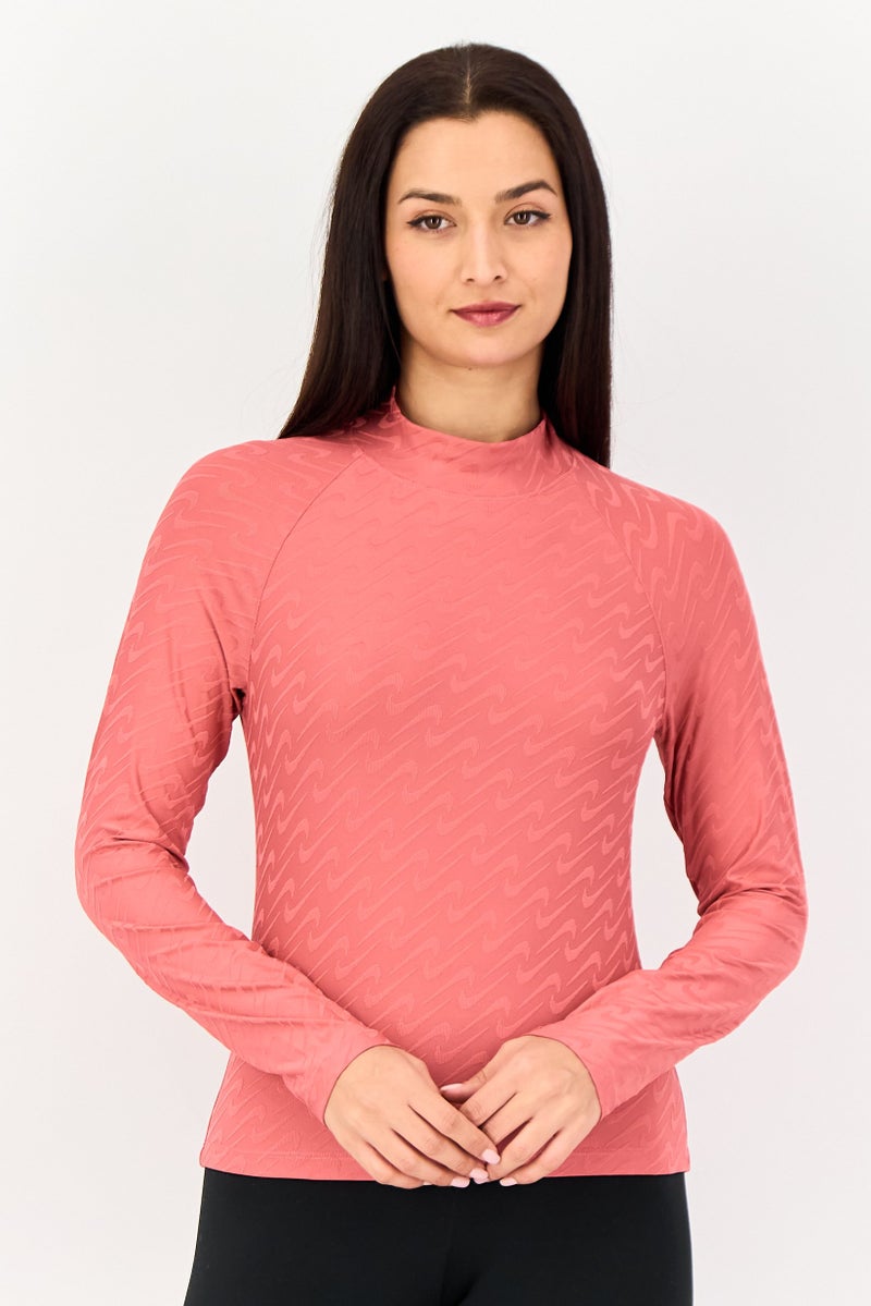 Nike Women Tight Fit Long Sleeve Outdoor T-Shirt, Red - Image 1