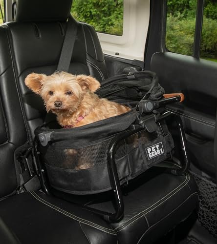 Pet Gear No-Zip View 360 Ultra Lite Pet Safety Carrier & Car Seat for Small Dogs & Cats Push Button Entry, 15", Onyx - Image 4