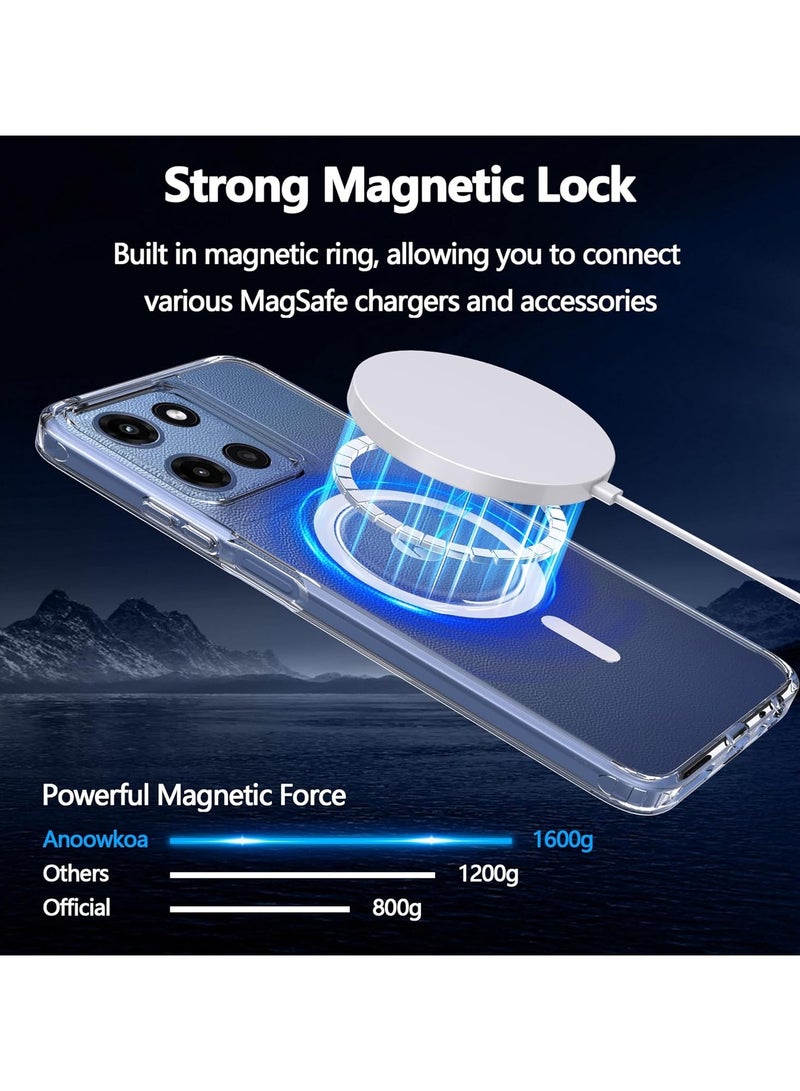 Crystal Clear Phone Case for Motorola Edge 60 Fusion/Edge 60 Pro Built-in Magnetic Ring Compatible with MagSafe Anti Yellowing.  Ultra-Thin Drop-Proof and Ultra-Soft - Image 2