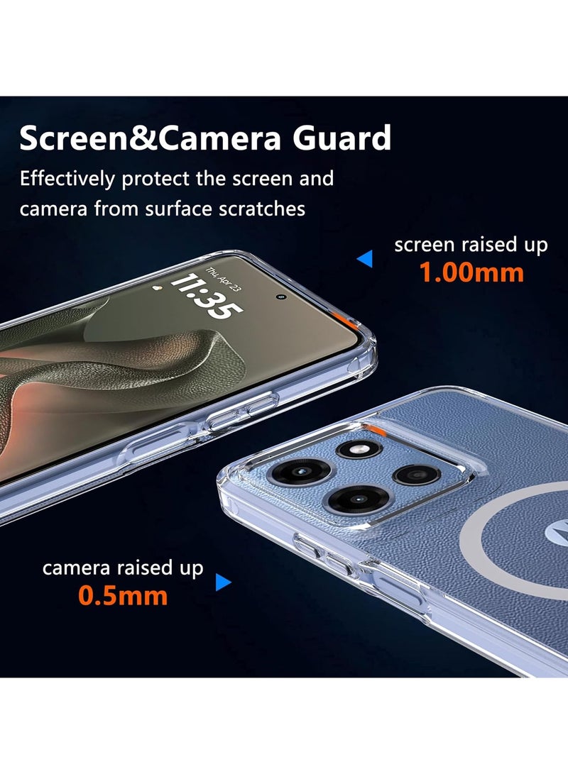 Crystal Clear Phone Case for Motorola Edge 60 Fusion/Edge 60 Pro Built-in Magnetic Ring Compatible with MagSafe Anti Yellowing.  Ultra-Thin Drop-Proof and Ultra-Soft - Image 4