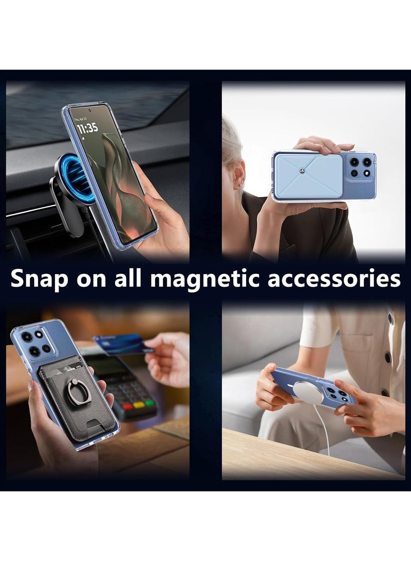 Crystal Clear Phone Case for Motorola Edge 60 Fusion/Edge 60 Pro Built-in Magnetic Ring Compatible with MagSafe Anti Yellowing.  Ultra-Thin Drop-Proof and Ultra-Soft - Image 5
