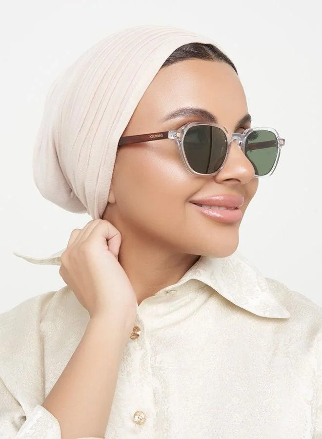 30Sundays 30Sundays RIVER,Women Sunglasses, Geometric Sunglasses, UV Protection: UV400 (Transparent,Green)