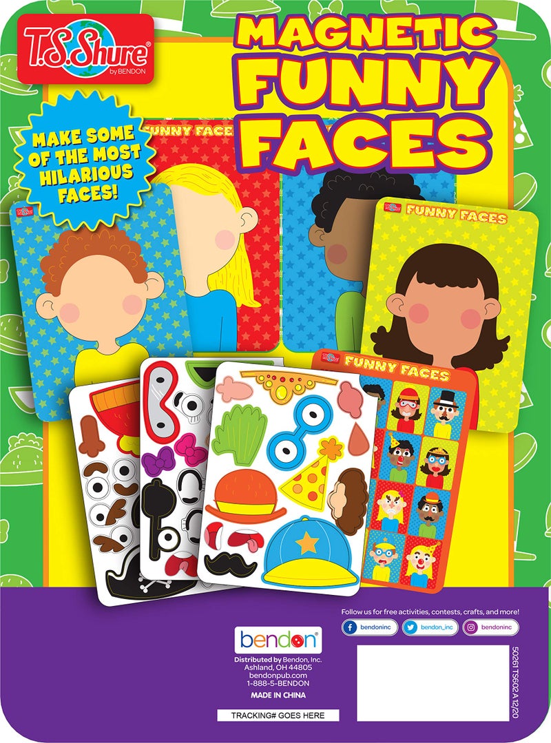 Bendon TS Shure Create Funny Faces Magnetic Activity Tin with Illustrated Magnet Sheets and Playcard 50261 - Image 2