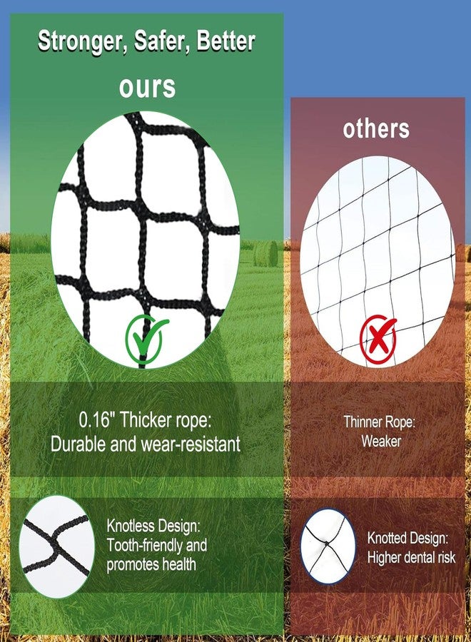 شبكة تبن دائرية من YCBTREE مقاس 6x6 قدم - معلف بطيء كبير للخيول والماشية، تصميم بدون عقد، تناسب بالات التبن الدائرية مقاس 4x4 قدم و5x5 قدم و6x6 قدم والبالات المربعة مقاس 3x3x8 قدم و4x4x8 قدم و5x5x8 قدم (أسود - دائري) - Image 5