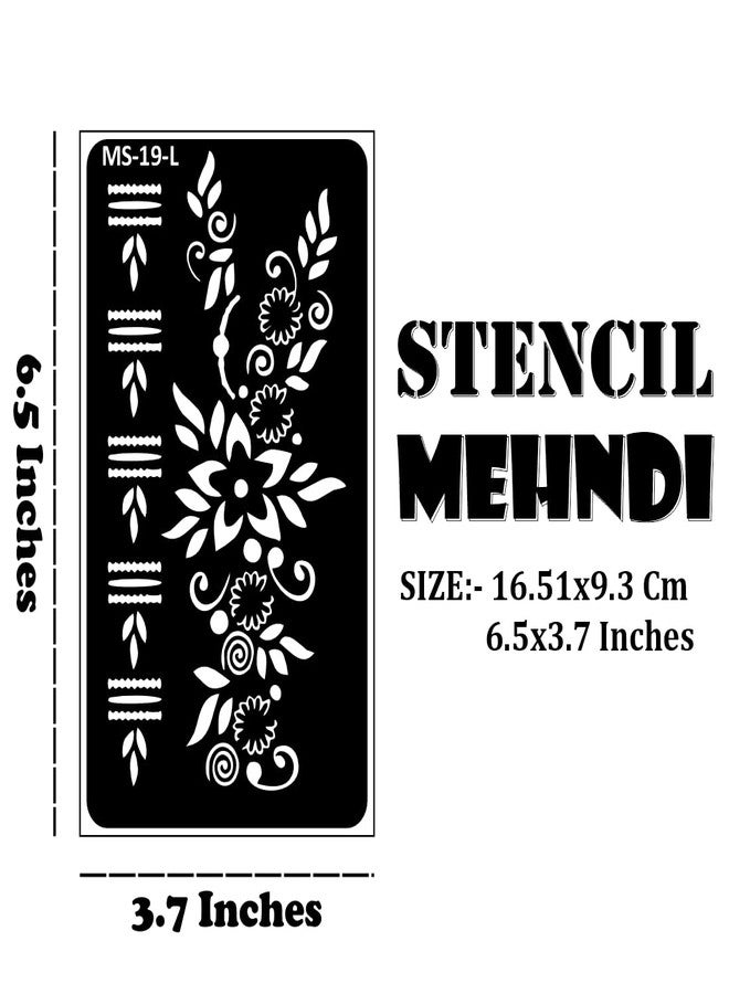 Komstec Creative Floral Henna Stencil with Flower and Finger Art Henna Mehndi Stencil Sticker for Girl and Women - Image 4