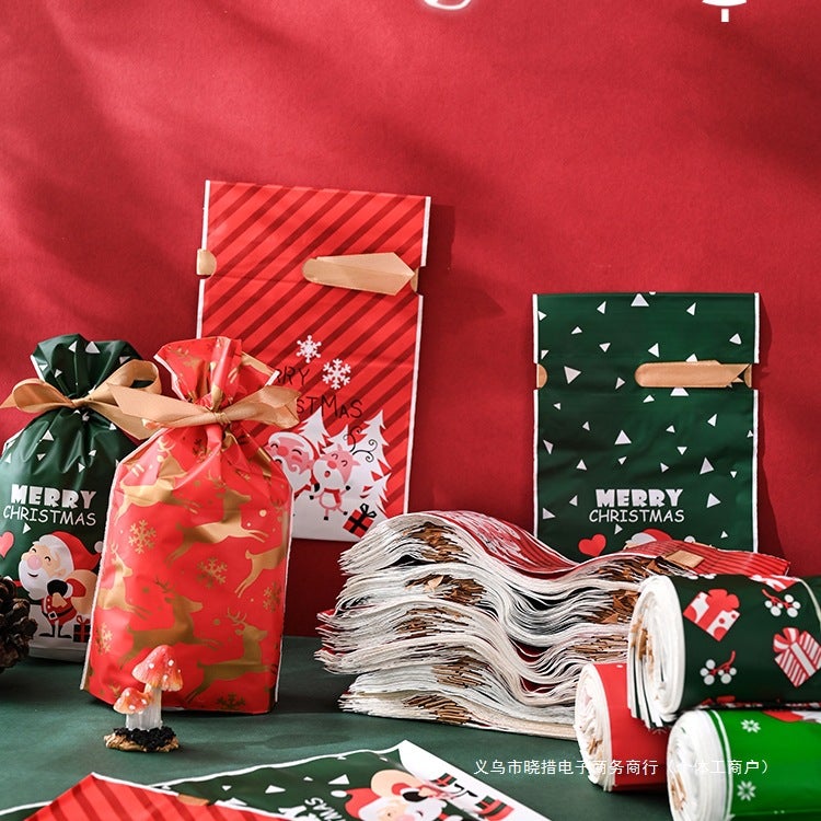 50 Christmas Gift Bags With Ribbon Drawstring Return Gift Children'S Gift Bundle Pockets Christmas Apple Packaging Bags - Image 4