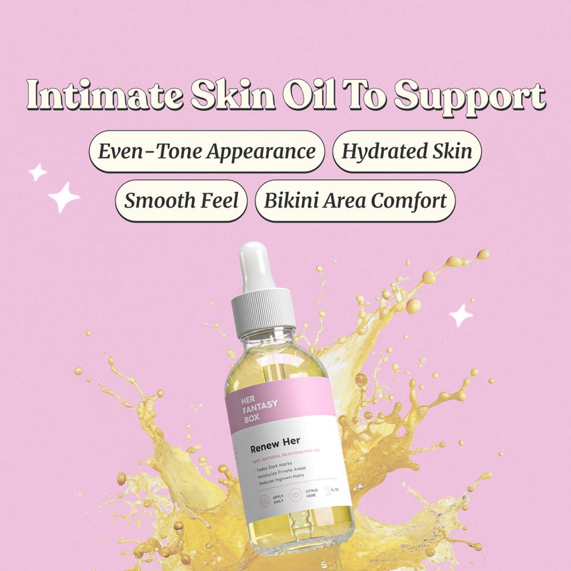 Her Fantasy Box Renew Her | Natural Rejuvenating Yoni Oil for Dark Spots, Ingrown Hair, and Skin Brightening - Nourishing, Moisturizing Formula for All Skin Types - Image 2