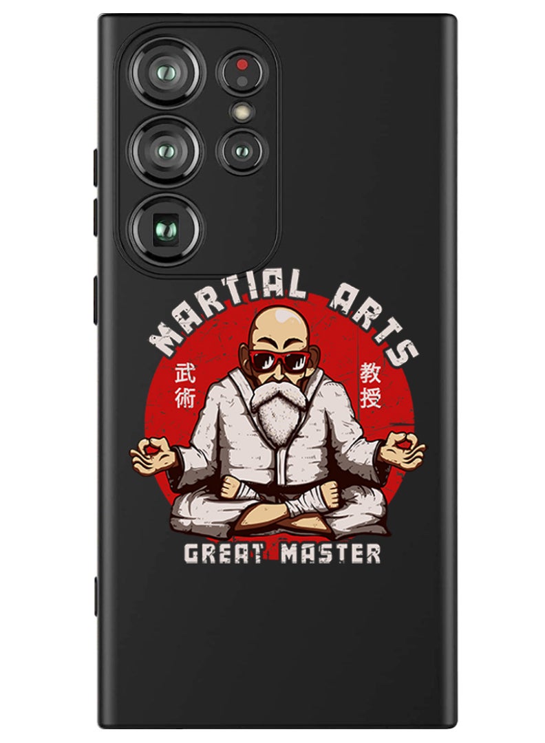 Theodor Protective Slim Fit Case Liquid Silicone Cover with Full Body Protection Anti-Scratch Shockproof Case For Samsung Galaxy S24 Ultra (Black) - Martial arts - Image 1