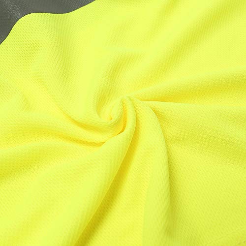 L&M Hi Vis Class 3 T Shirt Reflective Safety Lime Orange Short Long Sleeve HIGH Visibility, Black Bottom (Lime, Small) - Image 3