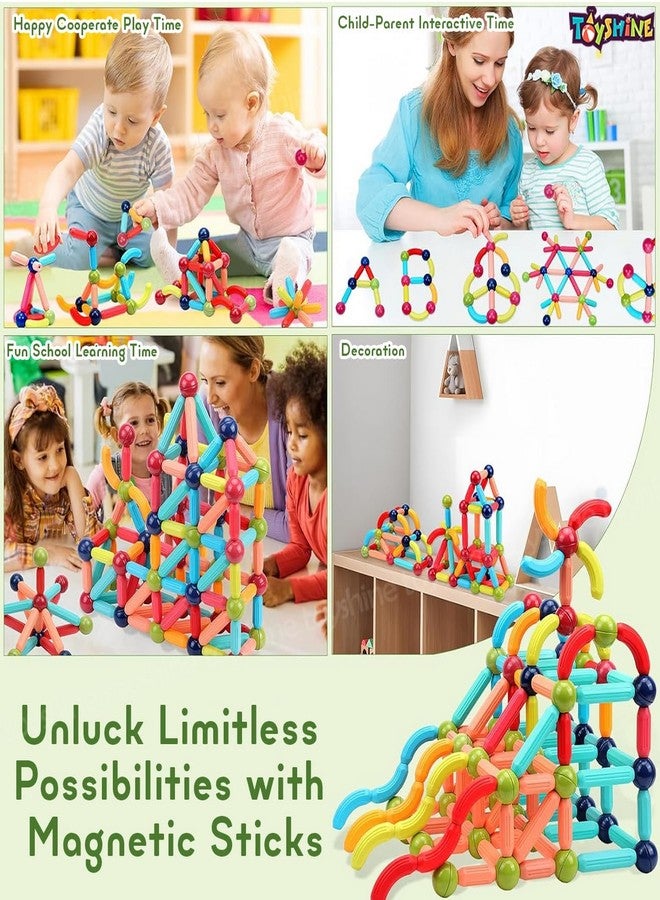 Toyshine 32 Pc Magnetic Roundels Sticks Building Block Constructing & Creative Learning Educational Toy Stem Kit for 3+ yrs Kids - Image 5