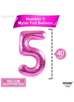 KATCHON Pink Number 5 Balloon for 5th Birthday or Anniversary Decoration 40 Inch  - Image 2