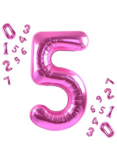 KATCHON Pink Number 5 Balloon for 5th Birthday or Anniversary Decoration 40 Inch  - Image 1